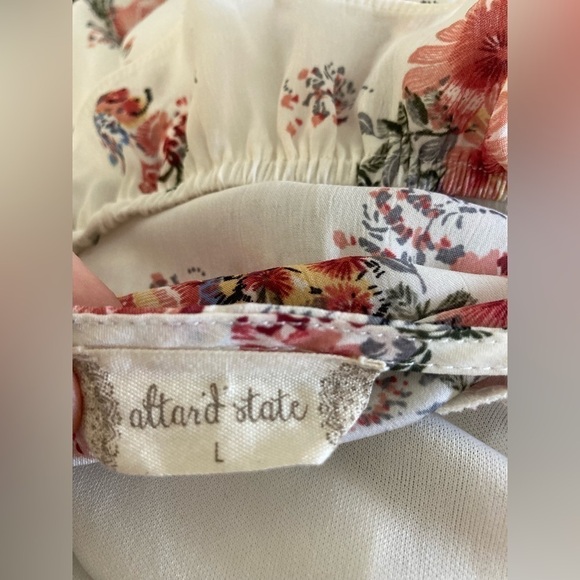 Altar’d state floral ruffled sleeveless midi dress flowy lined large - Picture 9 of 11